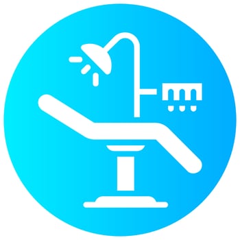 dental chair vector round gradient icon