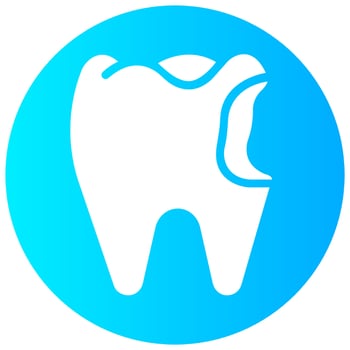 cavity tooth vector round gradient icon