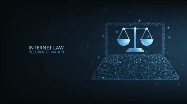 Internet law concept design. vector