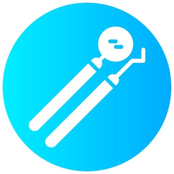 dental tools vector gradient round icon