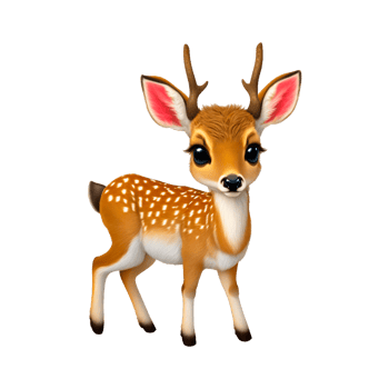 Cartoon baby deer png generative ai