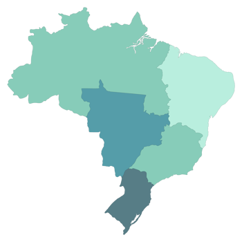 Brazil map with administrative regions. Latin map. Brazilian map. png