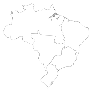 Brazil map with administrative regions. Latin map. Brazilian map. png