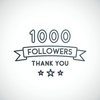 1000 Followers Thank You vector design template