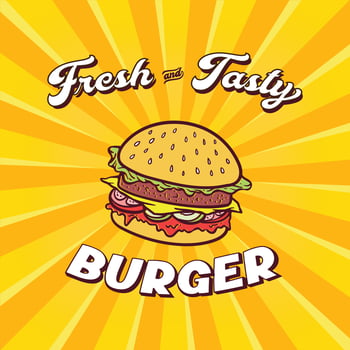 advertising poster cartoon burger illustration vector