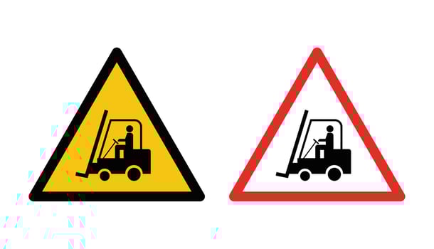 Warning sign, Beware forklift , Safety first, Industrial vehicles warning sign,Vector Illustration vector