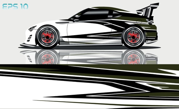 sport car decal wrap design vector