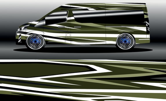 Van wrap design. Wrap, sticker and decal design for company vector
