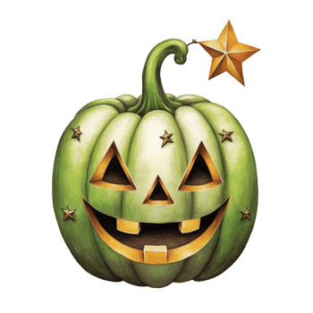 AI Generative Watercolor jack o lantern Halloween pumpkin on transparent background png