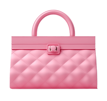 Pink designer bag isolated png