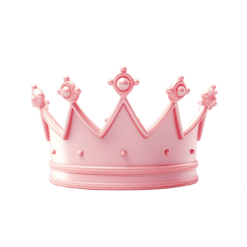 Pink princess crown isolated png