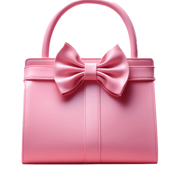 Pink designer bag isolated png
