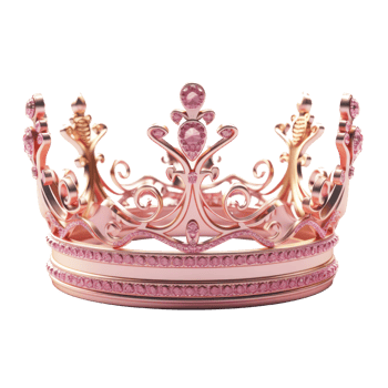 Pink princess crown isolated png
