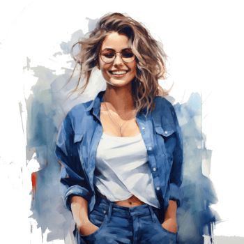 Cool girl modern illustration isolated png