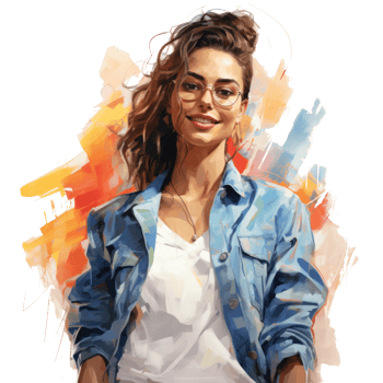Cool girl modern illustration isolated png