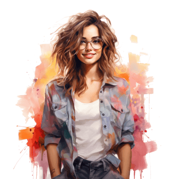 Cool girl modern illustration isolated png