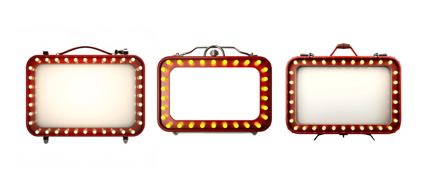 frame vintage marquee isolated on transparent background ,circus sign board cut out ,generative ai png