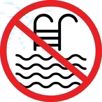 Swimming Out of Order Prohibition Icon vector