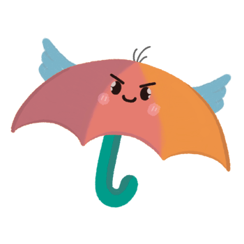 Cute angel colorful umbrella png