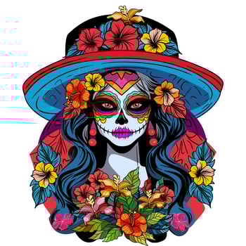Catrina is symbol of Day of the Dead Pop art vector
