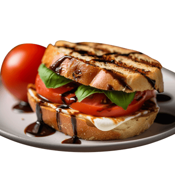 Delicious caprese sandwich isolated on transparent background png