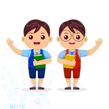 Kids Back to School Vector Illustration