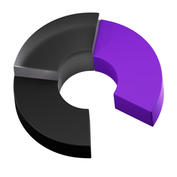 3D Pie Chart Infographic Purple Black png