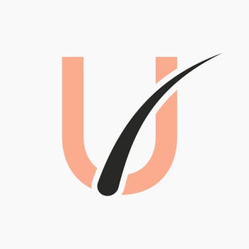 Letter U Hair Treatment Logo Vector Template. Hair Care Symbol