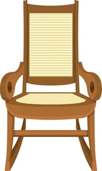 wooden rocking chair vector illustration