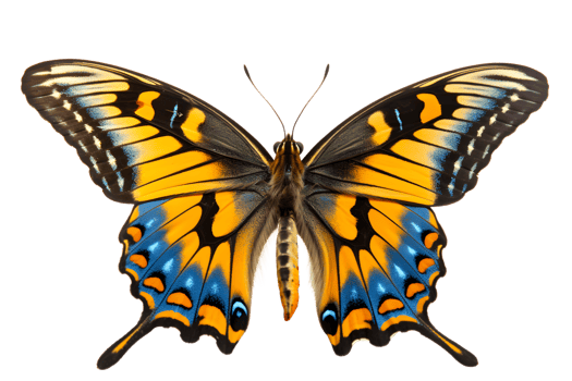 Beautiful color butterfly isolated on a transparent background png