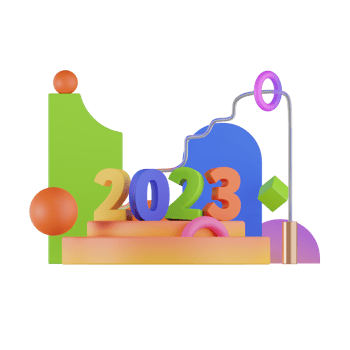 3D Render New Years 2023 Object Illustration png
