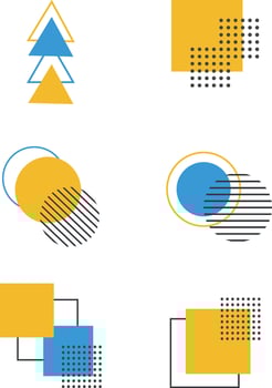 Geometric Background. Modern grid flyer with geometric shapes, geometric graphics and abstract background vector set. Vector illustration