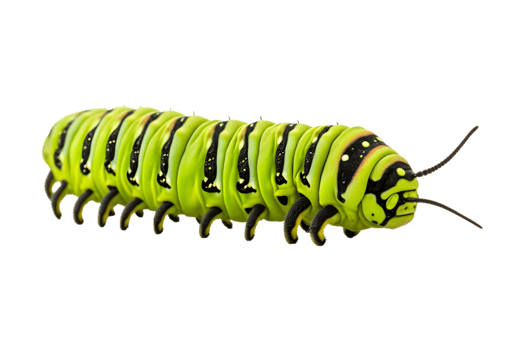 Swallowtail caterpillar isolated on a transparent background png