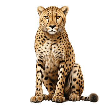 Cheetah isolated on transparent background . AI Generated png