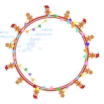 Border party of gingerbread. vector