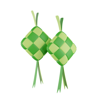 Ketupat Ramadhan Kareem 3D Illustrations png