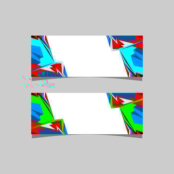 Sporty horizontal banner template design. Colorful modern banner design on white background. Can be used for banners, covers and headers. vector