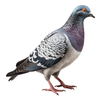 close up fulll body of speed racing pigeon bird isolated on transparent background . AI Generated png