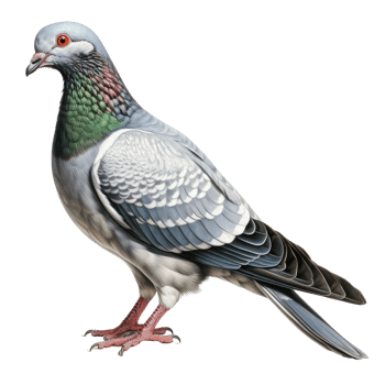 close up fulll body of speed racing pigeon bird isolated on transparent background . AI Generated png