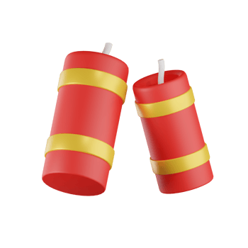 Firecracker Chinese New Year 3D Illustrations png