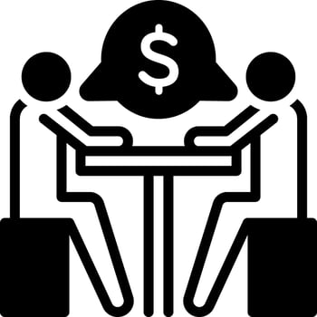 solid icon for negotiation vector