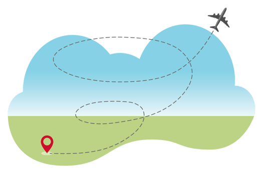Airplane routes. Travel icon. Travel from start point and dotted line tracing. Airplane Take off from location to the sky png