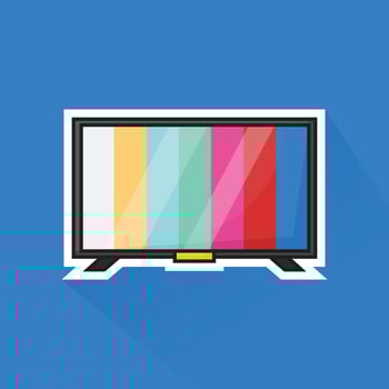 Illustration Vector of Gray Television in Flat Design
