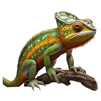 chameleon isolated on transparent background . AI Generated png