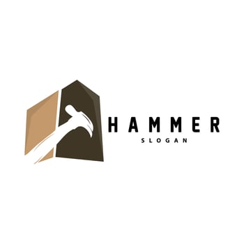 Hammer Logo, Builder Tools Inspiration Design, Vector Vintage Carpentry And Mechanics, Illustration Template