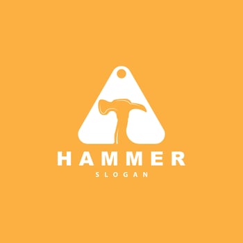 Hammer Logo, Builder Tools Inspiration Design, Vector Vintage Carpentry And Mechanics, Illustration Template