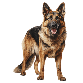 German Shepherd dog isolated on transparent background . AI Generated png