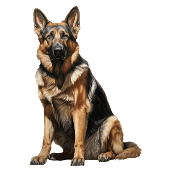 German Shepherd dog isolated on transparent background . AI Generated png
