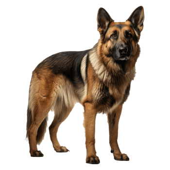 German Shepherd dog isolated on transparent background . AI Generated png