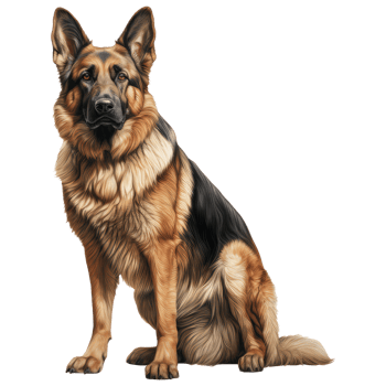 German Shepherd dog isolated on transparent background . AI Generated png